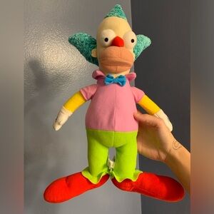 The Simpsons Krusty the Clown Stuffed Toy Plush 15”